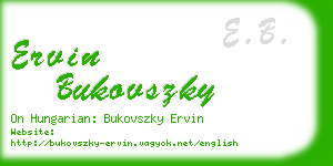 ervin bukovszky business card